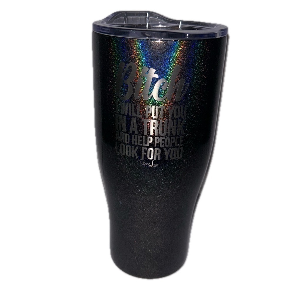Tumbler Cup All Over Glitter Removable Lid Stainless Steel Thermal Hot and Cold